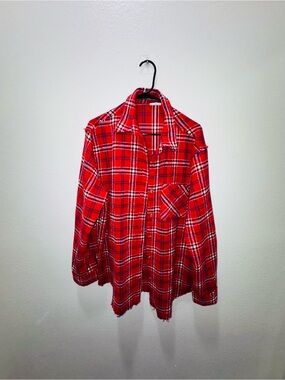 LA MIEL Red Plaid Men's Button-Down Shirt